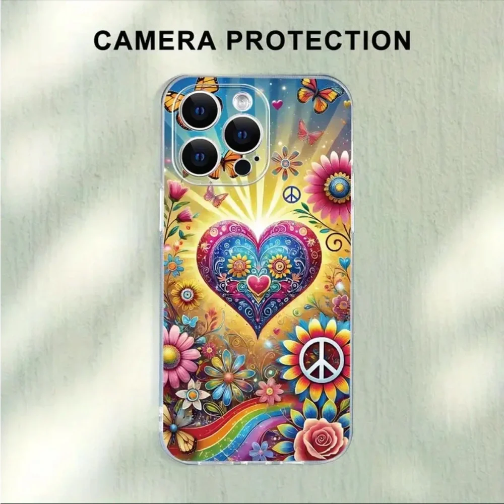 iPhone 16 Pro / 16 Pro Max Phone Case Peace Rainbow  Shockproof Soft TPU Case - Picture 4 of 6